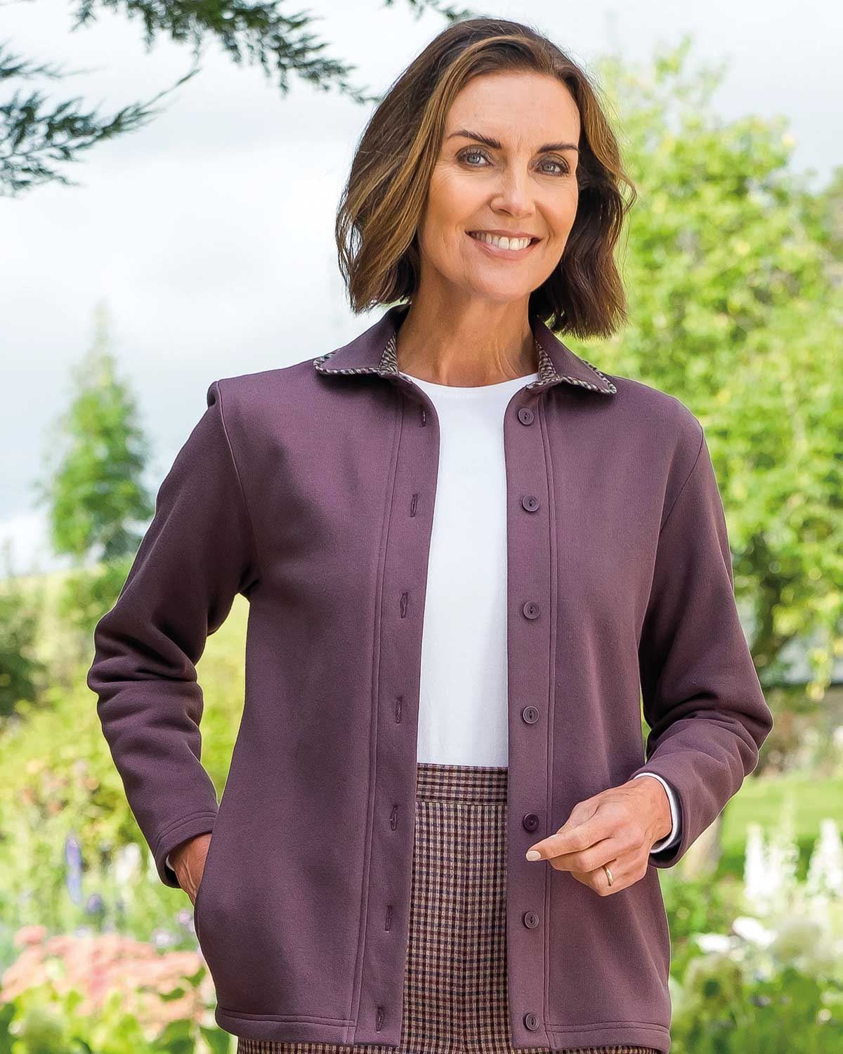 Ladies fleece clearance cardigan with buttons